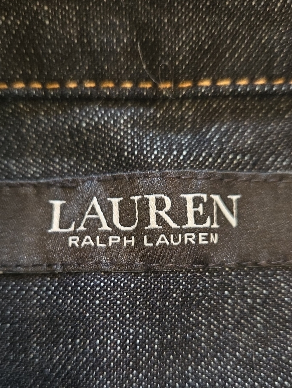 LAUREN Ralph Lauren Black Denim Collared Midi Dress - Picture 2 of 11